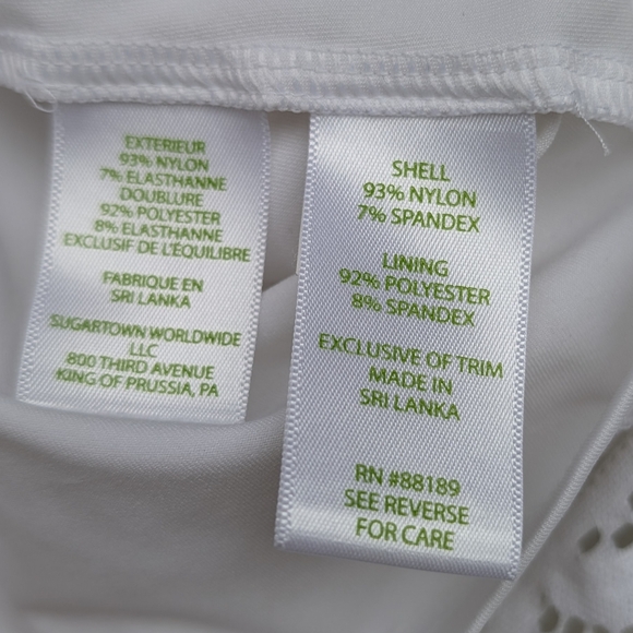 Lilly Pulitzer White Lace Cold Shoulder Ruffle Top Women’s L - Picture 6 of 9